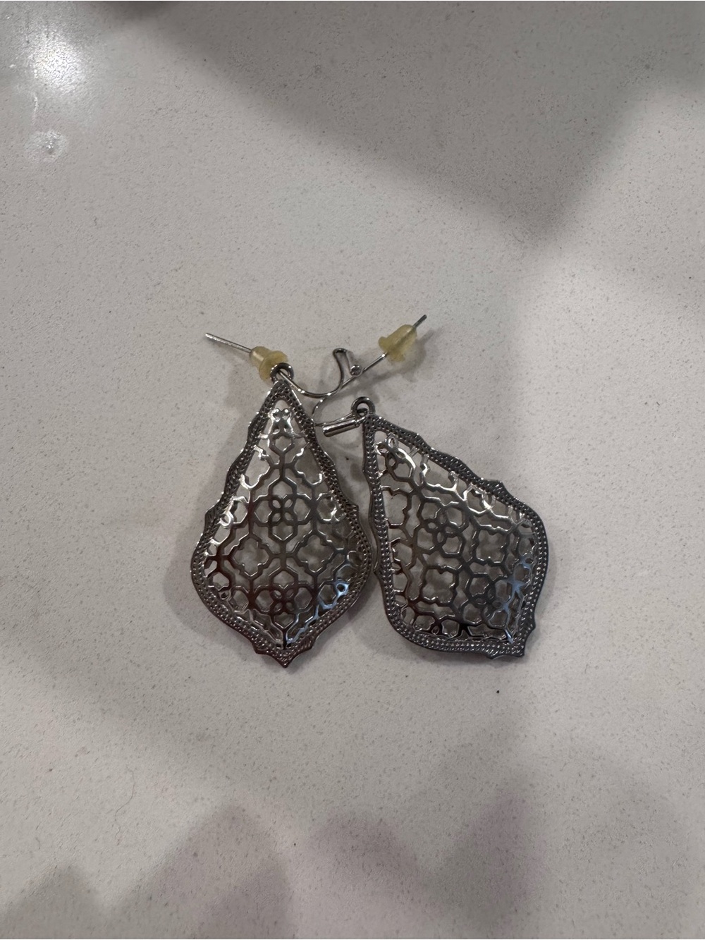 Kendra Scott Filigree Teardrop Dangle Earrings - Silver Tone